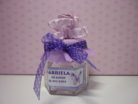 Potinho com Rosa em Organza